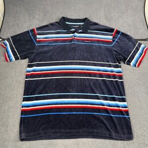 Vintage Enyce men's Navy Velour Striped polo shirt Sz 3xl